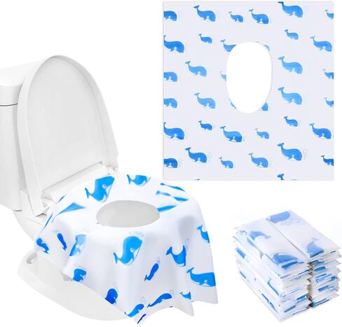 Toilet Seat Covers Disposable, 41 Pack Extra Large Disposable Toilet Seat Cover for Kids Adults, Individually Wrapped Travel Essentials for Kids Potty Training, Public Restroom, Plane, Trip, Orange in Kuwait