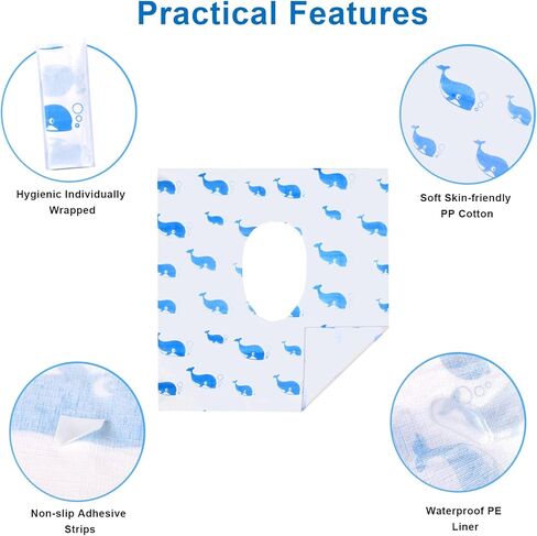 Toilet Seat Covers Disposable, 41 Pack Extra Large Disposable Toilet Seat Cover for Kids Adults, Individually Wrapped Travel Essentials for Kids Potty Training, Public Restroom, Plane, Trip, Orange in Kuwait