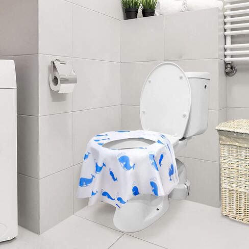 Toilet Seat Covers Disposable, 41 Pack Extra Large Disposable Toilet Seat Cover for Kids Adults, Individually Wrapped Travel Essentials for Kids Potty Training, Public Restroom, Plane, Trip, Orange in Kuwait