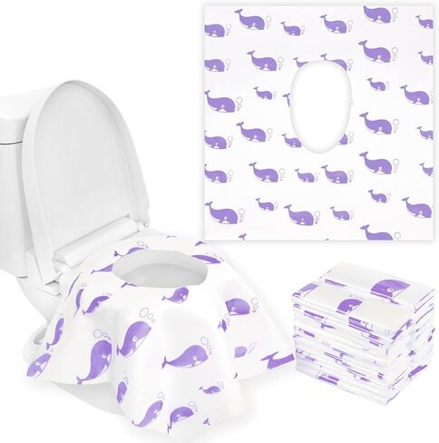 Toilet Seat Covers Disposable, 41 Pack Extra Large Disposable Toilet Seat Cover for Kids Adults, Individually Wrapped Travel Essentials for Kids Potty Training, Public Restroom, Plane, Trip, Orange in Saudi Arabia