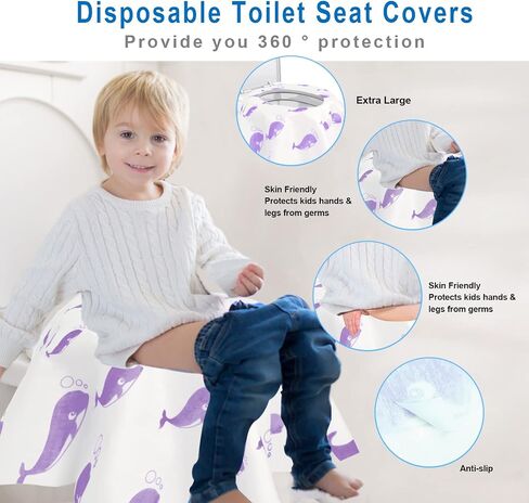 Toilet Seat Covers Disposable, 41 Pack Extra Large Disposable Toilet Seat Cover for Kids Adults, Individually Wrapped Travel Essentials for Kids Potty Training, Public Restroom, Plane, Trip, Orange in Saudi Arabia