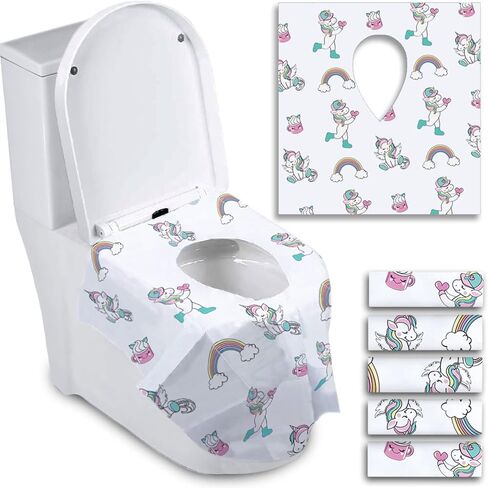 ATHENA FUTURES Disposable Toilet Seat Covers for Toddlers, Extra Large Individually Wrapped Dinosaur Paper Potty Training Liners for Kids, Portable, Flushable with Non-Slip Adhesive, Airplane & Travel in Saudi Arabia