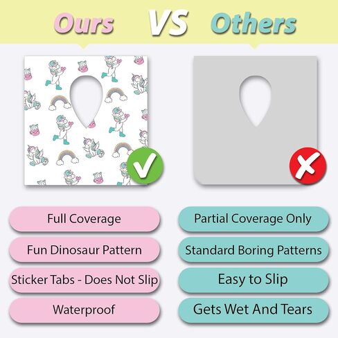 ATHENA FUTURES Disposable Toilet Seat Covers for Toddlers, Extra Large Individually Wrapped Dinosaur Paper Potty Training Liners for Kids, Portable, Flushable with Non-Slip Adhesive, Airplane & Travel in Saudi Arabia