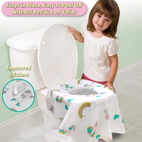 ATHENA FUTURES Disposable Toilet Seat Covers for Toddlers, Extra Large Individually Wrapped Dinosaur Paper Potty Training Liners for Kids, Portable, Flushable with Non-Slip Adhesive, Airplane & Travel in Saudi Arabia