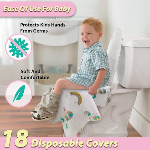 ATHENA FUTURES Disposable Toilet Seat Covers for Toddlers, Extra Large Individually Wrapped Dinosaur Paper Potty Training Liners for Kids, Portable, Flushable with Non-Slip Adhesive, Airplane & Travel in Saudi Arabia