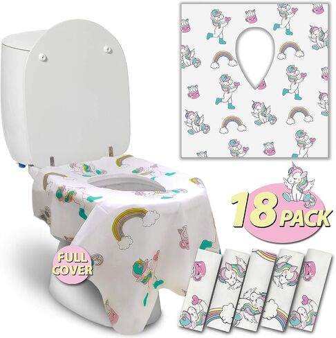 ATHENA FUTURES Disposable Toilet Seat Covers for Toddlers, Extra Large Individually Wrapped Dinosaur Paper Potty Training Liners for Kids, Portable, Flushable with Non-Slip Adhesive, Airplane & Travel in Saudi Arabia