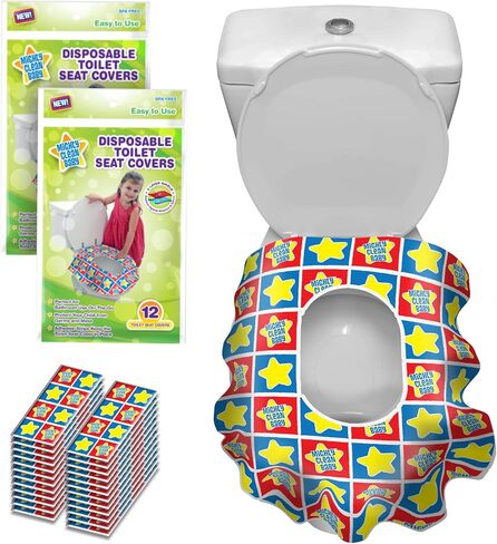 XL Toilet Seat Covers Disposable - 20 Pack Individually Wrapped, Large Waterproof Covers by Mighty Clean Baby for Adults, Toddlers, and Kids to Use in Public Bathrooms and Potty Training in Saudi Arabia