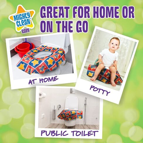 XL Toilet Seat Covers Disposable - 20 Pack Individually Wrapped, Large Waterproof Covers by Mighty Clean Baby for Adults, Toddlers, and Kids to Use in Public Bathrooms and Potty Training in Saudi Arabia