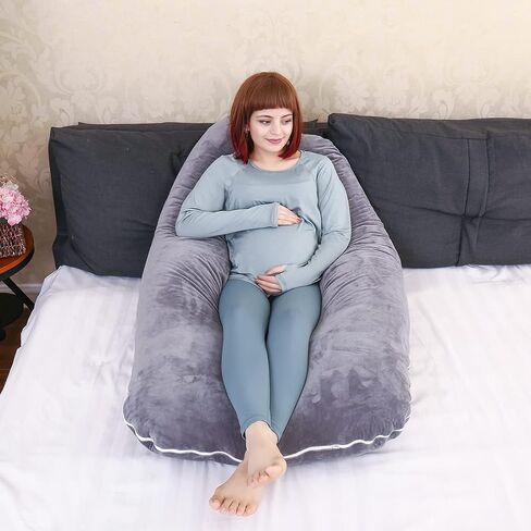 MOON PINE Pregnancy Pillow, U Shaped Full Body Pillow for Maternity Support, Sleeping Pillow with Cover for Pregnant Women (Dark Grey) in Saudi Arabia