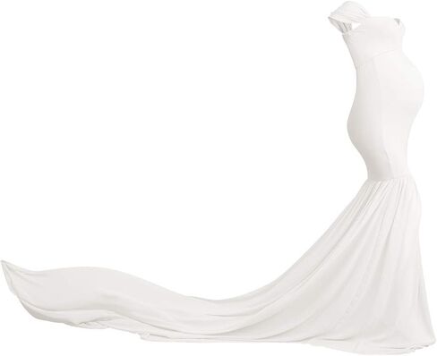 Women Maternity Dress for Photography Mermaid Off Shoulder Slim Fitted Chiffon Gown Flowy Baby Shower Maxi Photo Props Dress in Saudi Arabia