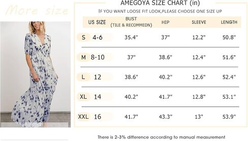 Amegoya Women's Casual Short Sleeve V Neck Floral Maxi Dresses Boho Beach Photoshoot Flowy Ruffle Long Dress in Saudi Arabia