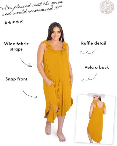 Kindred Bravely Ruffle Strap Labor and Delivery Gown | 3 In 1 Labor, Delivery, Nursing Gown for Hospital in Kuwait