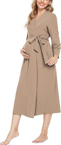 Xpenyo Women's Maternity Sleepwear,Labor/Delivery/Nursing/Hospital Nightgown Kimono Robes Long Pregnancy Loungewear in Saudi Arabia