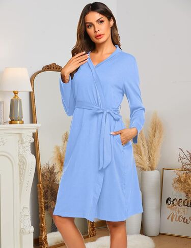 Ekouaer Maternity Robe Labor Delivery Nursing Gown Hospital Breastfeeding Dress Bathrobes in Kuwait