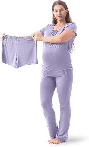 SUNNYBUY Womens Maternity Nursing Pajamas Set 3 Piece Breastfeeding PJS | Pregnancy Must Haves, Labor & Delivery Essentials, Going Home Outfit, Postpartum Lounge Set in Saudi Arabia