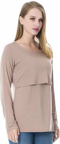Smallshow Women's Nursing Tops Long Sleeve Shirts for Breastfeeding 3-Pack in Saudi Arabia