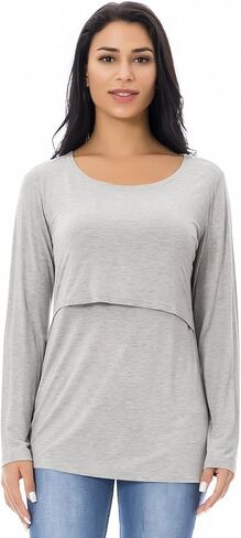 Smallshow Women's Nursing Tops Long Sleeve Shirts for Breastfeeding 3-Pack in Saudi Arabia