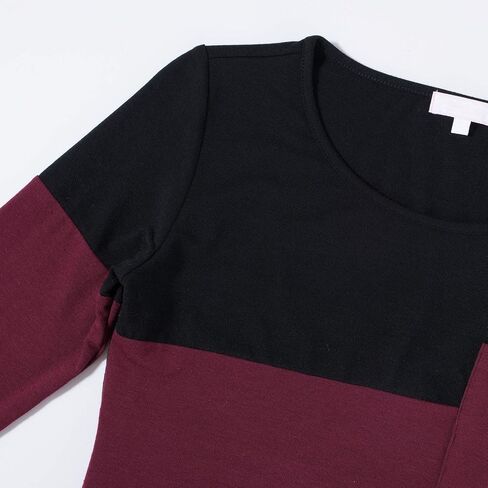 Bhome Nursing Tshirt Color Block Maternity Top Sleeve Top للرضاعة الطبيعية قميص الحمل مع جيب in Kuwait