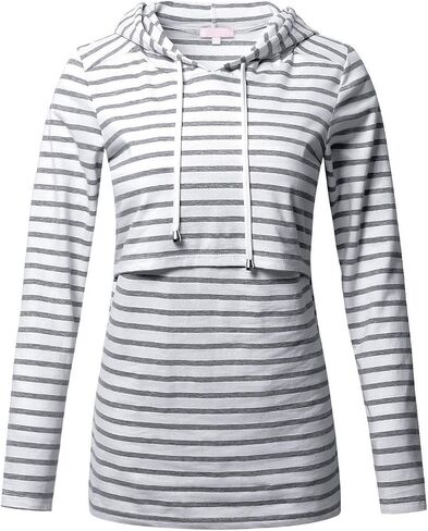 Bhome Nursing Hoodie Long Sleeves Shirt Casual Breastfeeding Top Sweatshirt in Saudi Arabia