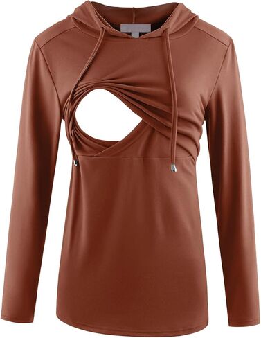 Bhome Nursing Hoodie Long Sleeves Shirt Casual Breastfeeding Top Sweatshirt in Saudi Arabia