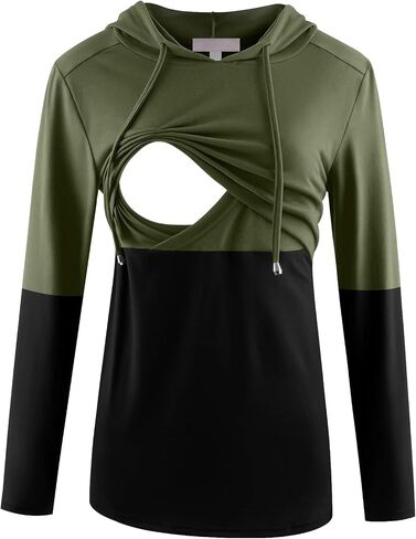 Bhome Nursing Hoodie Long Sleeves Shirt Casual Breastfeeding Top Sweatshirt in Saudi Arabia