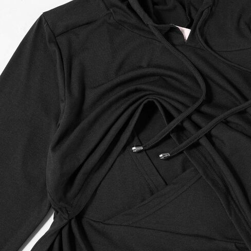 Bhome Nursing Shirt Long Sleeves Hoodie Breastfeeding Top Sweatshirt in Saudi Arabia
