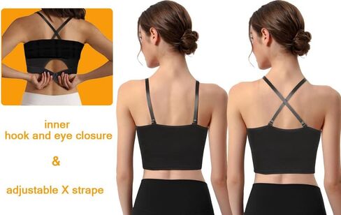 iLoveSIA 2PACK حمالة صدر رياضية للتمريض، قطع علوية قصيرة مدمجة بدون استخدام اليدين، حمالات صدر للأمهات، أسود + رمادي، مقاس 2XL in Kuwait