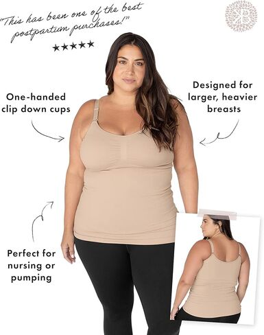 Kindred Bravely Sublime Hands Free Busty Pumping Tank | Patented All-in-One Pumping & Nursing Tank Top for F,G,H,I Cups (Beige, XX-Large-Busty) in Saudi Arabia