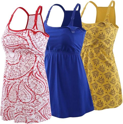 Maternity Nursing Tank Top, Women Maternity Cami Nursing Sleep Bra Breastfeeding Tops for Pregnancy in Kuwait