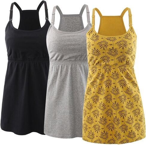 Maternity Nursing Tank Top, Women Maternity Cami Nursing Sleep Bra Breastfeeding Tops for Pregnancy in Kuwait