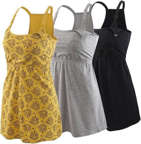 Maternity Nursing Tank Top, Women Maternity Cami Nursing Sleep Bra Breastfeeding Tops for Pregnancy in Kuwait