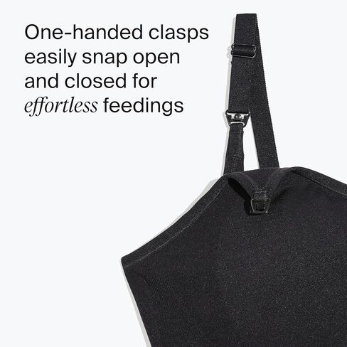 تانك الرضاعة KNIX Seamless BlissFit المقاوم للتسرب - حمالة صدر أمومة لاسلكية بدون خياطة من الألياف اللدنة للنساء المرضعات - أسود، مقاس XXX-Large Plus (42E-G) in Kuwait