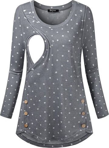 connche Women's Button Side Maternity Tunic Nursing Tops for Breastfeeding in Saudi Arabia