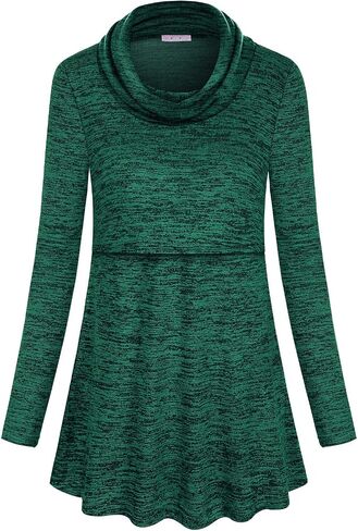 Joymom Maternity Warm Cowl Neck Nursing Sweatshirt Breastfeeding Tunic Tops in Saudi Arabia