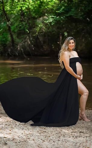Mommy Jennie Maternity Dress for Photoshoot Sleeveless Open Front Photography Gown in Kuwait