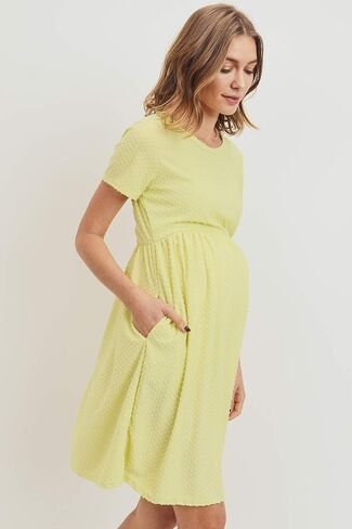 HELLO MIZ Women's Maternity Empire Waist Casual Dress in Kuwait
