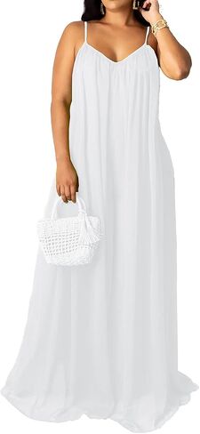 LightlyKiss Women's Sexy Summer Chiffon Evening Dresses Backless Long Maxi Flowy Sundress in Saudi Arabia