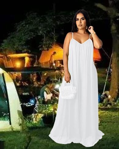 LightlyKiss Women's Sexy Summer Chiffon Evening Dresses Backless Long Maxi Flowy Sundress in Saudi Arabia