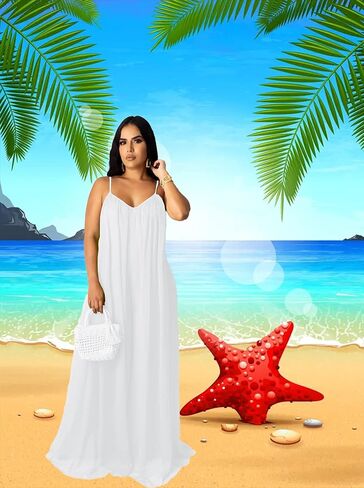 LightlyKiss Women's Sexy Summer Chiffon Evening Dresses Backless Long Maxi Flowy Sundress in Saudi Arabia