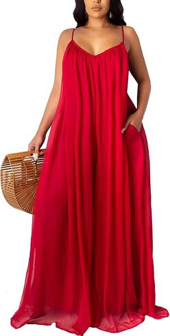 LightlyKiss Women's Sexy Summer Chiffon Evening Dresses Backless Long Maxi Flowy Sundress in Saudi Arabia