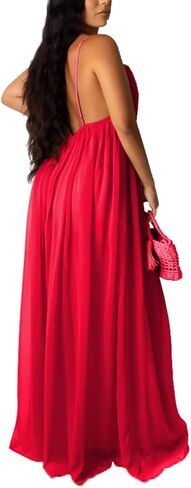 LightlyKiss Women's Sexy Summer Chiffon Evening Dresses Backless Long Maxi Flowy Sundress in Saudi Arabia