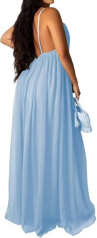 فساتين سهرة نسائية صيفية مثيرة من الشيفون من LightlyKiss بدون ظهر طويلة ماكسي واسعة in Kuwait