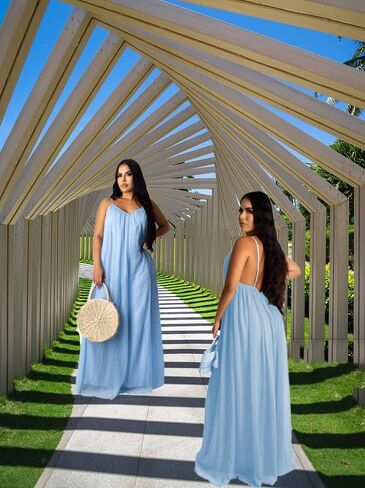 فساتين سهرة نسائية صيفية مثيرة من الشيفون من LightlyKiss بدون ظهر طويلة ماكسي واسعة in Kuwait