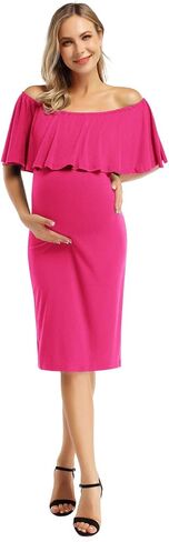 Coolmee Women's Maternity Dress Off Shoulder Casual Maxi Dress in Kuwait