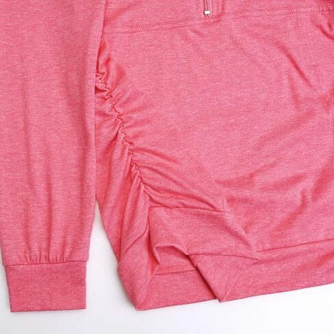 DEBELLY Maternity Shirt with Pocket Women's Lapel Top Casual Pregnancy Long Sleeve Zipper Sweatshirt in Saudi Arabia