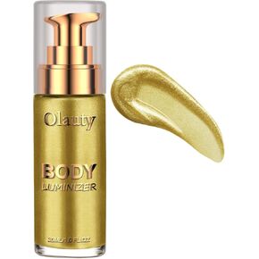 Liquid Illuminator, Firstfly Body Highlighter Makeup Smooth Shimmer Glow Liquid Foundation for Face & Body（#01 Rose Gold）