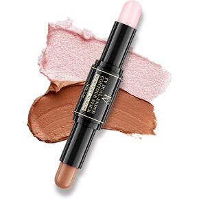 FV Cool Toned Contour Stick, Double-ended Contour and Highlighter Stick, Long Lasting & Lightweight Contour Stick Makeup with Natural Finish, Waterproof and Creamy Texture for Face Shaping, 01