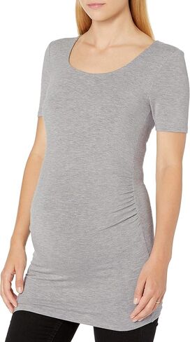 Amazon Essentials Women's Maternity Short-Sleeve Rouched Scoopneck T-Shirt, Pack of 2 in Saudi Arabia