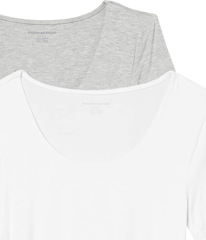 Amazon Essentials Women's Maternity Short-Sleeve Rouched Scoopneck T-Shirt, Pack of 2 in Saudi Arabia