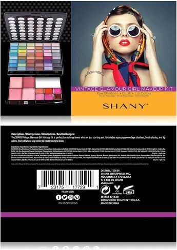 SHANY Beauty Book Makeup Kit All in one Travel Makeup Set - 35 Colors Eyeshadow, Eye brow, makeup blushes, powder palette,10 Lip Colors, Eyeliner pens & makeup Mirror - Holiday Makeup Gift Set in Kuwait